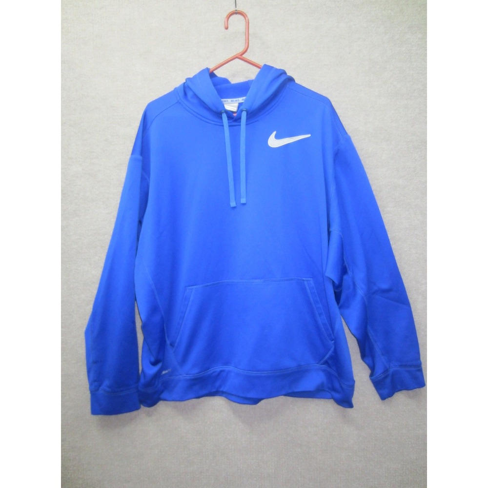 Nike FIT Therma Hoodie Mens XXL Royal Blue Fleece Sweatshirt RN56323